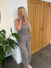 Mocha Multi Hole Detail Trousers Terri