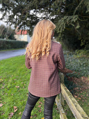 Wine Checked Blazer Sara