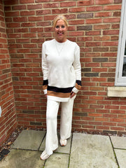 Winter White Drawstring Knitted Trousers Ophelia