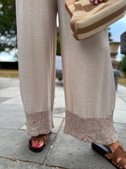 Stone Sequin Trim Trousers Astrid