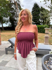 Wine Handkerchief Tube Top Tina