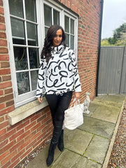 Black Swirl Super Soft Sweat Top Lisa