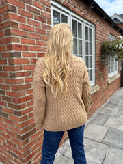 Camel Cable Knit Jumper Emilia