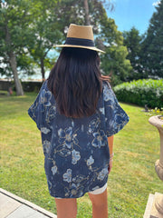 Navy Floral Pattern Top Hattie