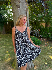 White Zebra Print Dress Cleo