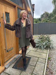 Chocolate Cropped Faux Fur Coat