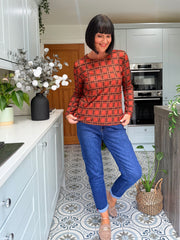 Rust Tartan Super Soft Round Neck