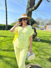Lemon Bubble Cotton Trouser Set Jasmine