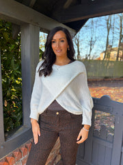 Winter White Knitted Wrap Jumper Nell