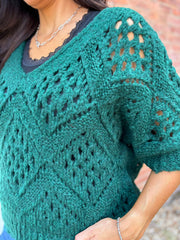Forest Green Cosy Diamond Knit Sofia