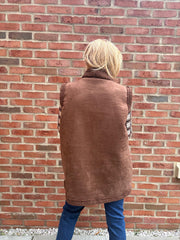 Chocolate Sherpa Textured Gilet