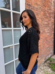 Black Cosy Diamond Knit Sofia