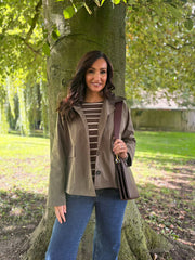 Khaki Cropped Trench Coat