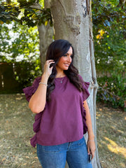 Grape Ruffle Top Maisie