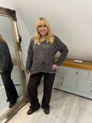 Chocolate Eyelash Knit Marilyn