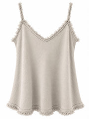 Stone Raw Edge Textured Vest Alesha