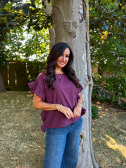 Grape Ruffle Top Maisie