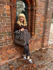 Chocolate Stripe Knitted Jumper Anne