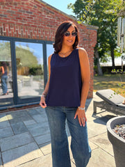 Navy Vest Top Janey