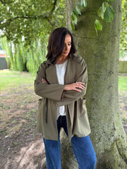 Khaki Tie Waist Jacket Charlotte
