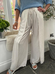 Stone Tie Detail Wrap Trousers