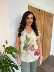 Gold Tropical Shimmer Top Harriet