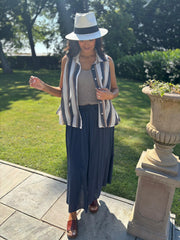 Navy Striped Sleeveless Blouse Lola