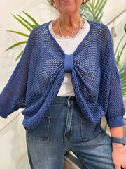 Dark Denim Gathered Loose Knit Paige
