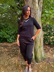 Black Jewel Embellished Knit Sandra