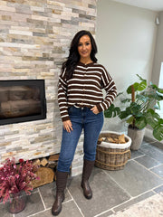 Chocolate Stripe Cardigan Dora