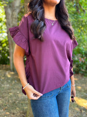Grape Ruffle Top Maisie