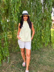Lemon Polka Dot Halter Neck Top Judy