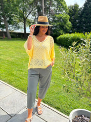 Lemon Diamond Knit Matilda