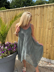 Khaki Chevron Lace Dress Haven