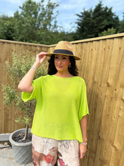 Lime Cotton Reverse Seam Knit Jo