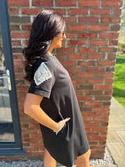 Black Embellished Sleeve Dress Lexi