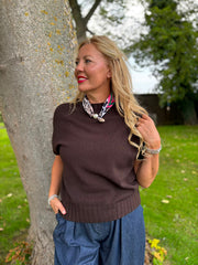 Chocolate Ribbed Detail Knit Petra