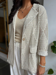 Gold Premium Shimmer Crochet Jacket Vivienne