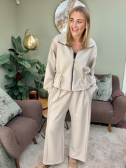 Stone Drawstring Co-Ord Skylar