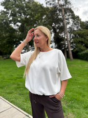 Winter White Drawstring Hem Top Judy