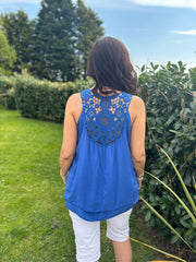 Royal Blue Crochet Detail Vest Moira