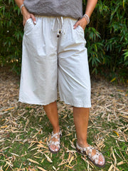 Stone Wide Leg Bead Tie Culottes