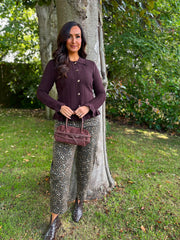 Leopard Barrel Leg Jeans