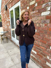 Chocolate Shimmer Hooded Cardi Trisha