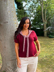 Wine Stripe Tie Knit Jayla