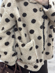 Stone Polka Dot Fleece Jacket Kiera
