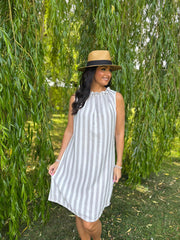 Stone Striped Sleeveless Dress Tiana