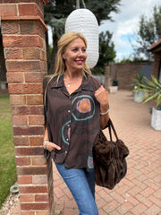 Chocolate Tie Dye Print Blouse Katherine