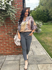 Mauve Oversized Patterned Blouse Indy