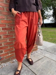 Rust Mesh Detail Barrel Leg Trousers Parker
